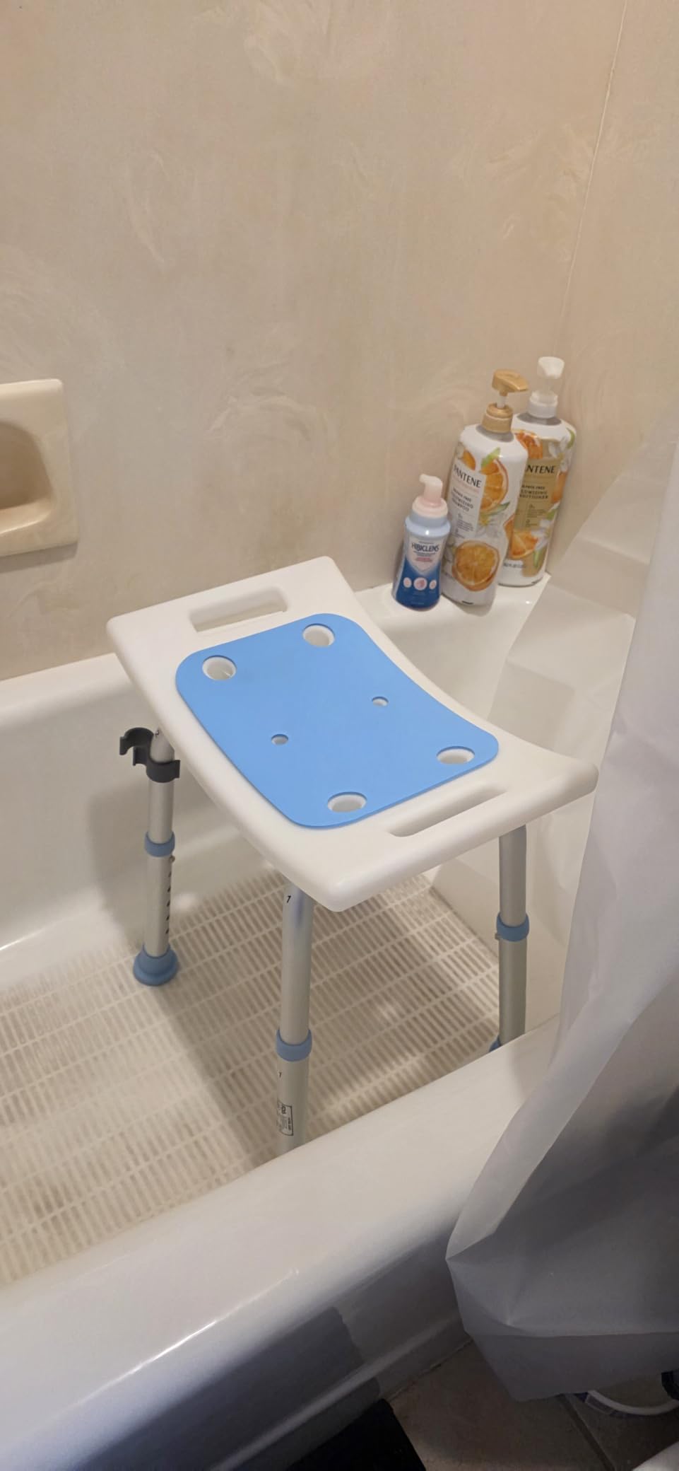 HOMLAND Shower Chair for Inside Shower, Adjustable Height Shower Stool customer photo 2