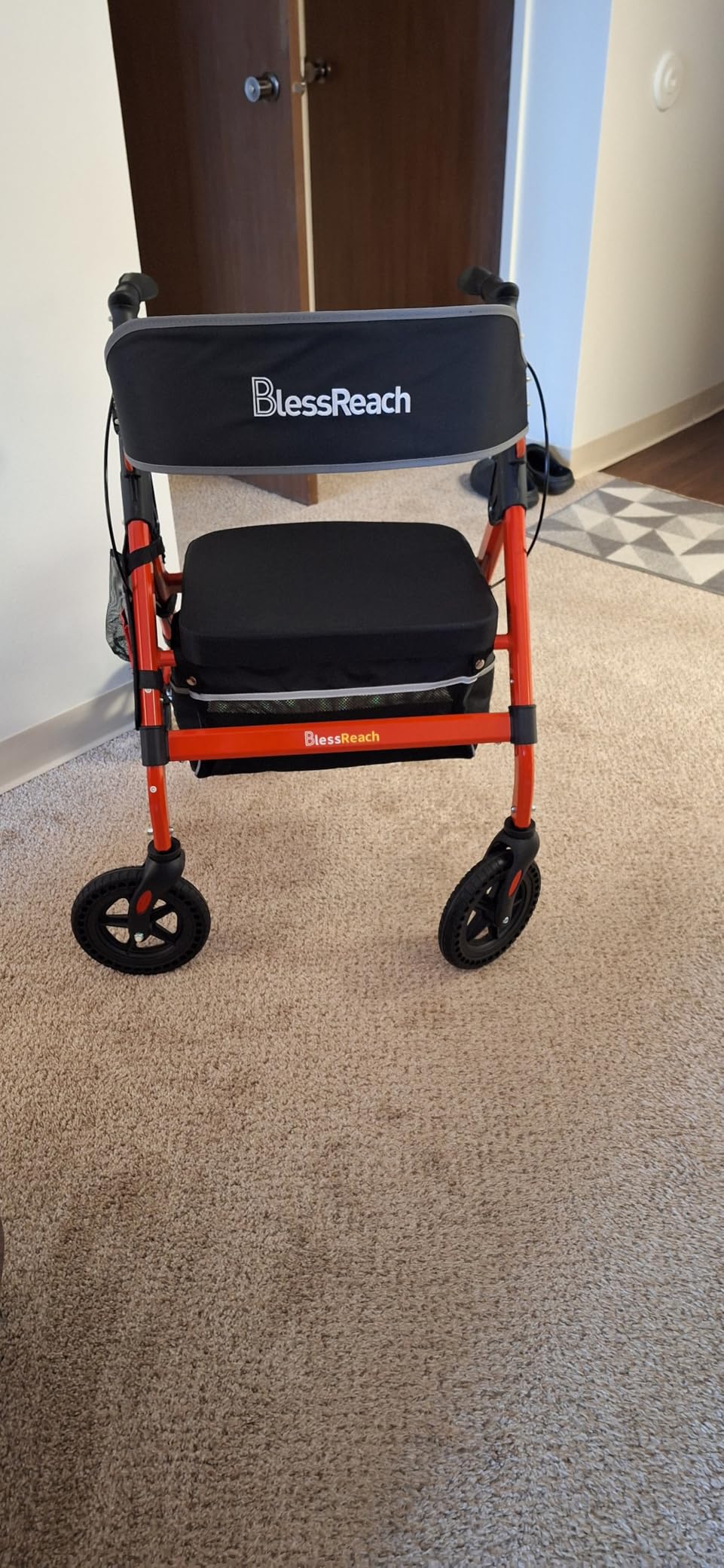 BlessReach Foldable Heavy-Duty Rollator Walkers with Seat for Seniors,Black customer photo 1