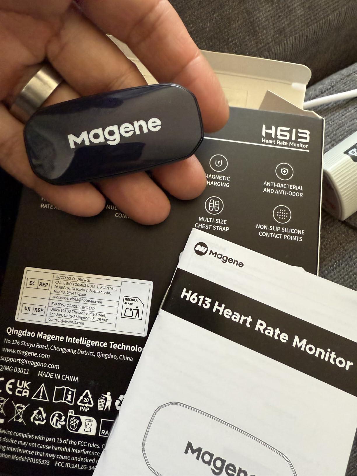 Magene H613 Heart Rate Monitor Chest Strap with Precise Tracking, Bluetooth & ANT+ Connectivity, 17h Offline Storage, IPX7 Waterproof, Multi-Color Heart Rate Zone Indicator for Cycling, Running, Yoga customer photo 1