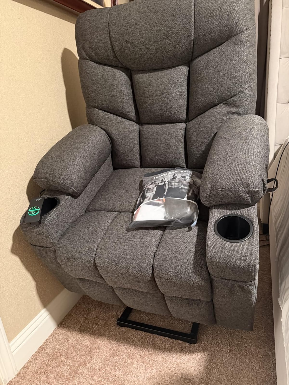 MCombo Power Lift Recliner for Elderly, Fabric R7399 (Brown, Large-Wide) customer photo 2