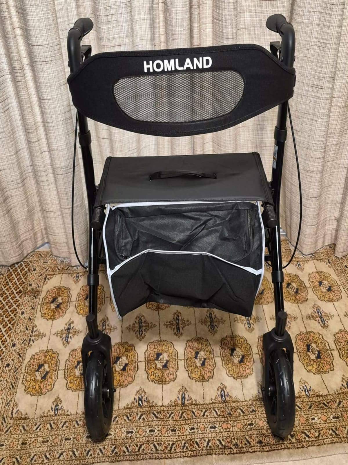 HOMLAND All-Terrain Rollator Walker with Seat for Seniors, Aluminum Frame customer photo 1