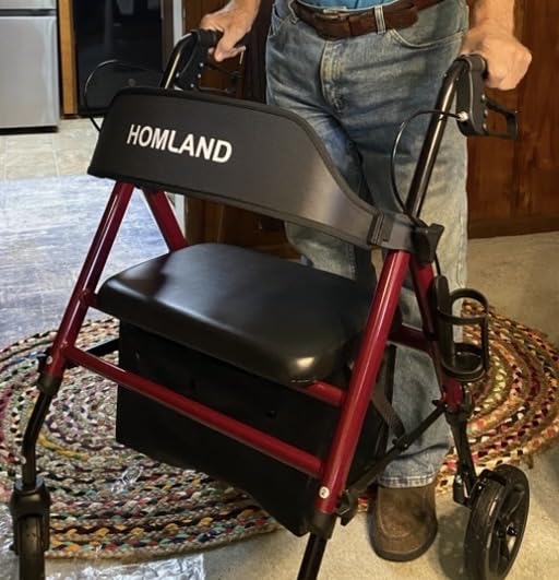 HOMLAND Foldable Rollator Walkers for Seniors with Seat, 17 lb Lightweight customer photo 1