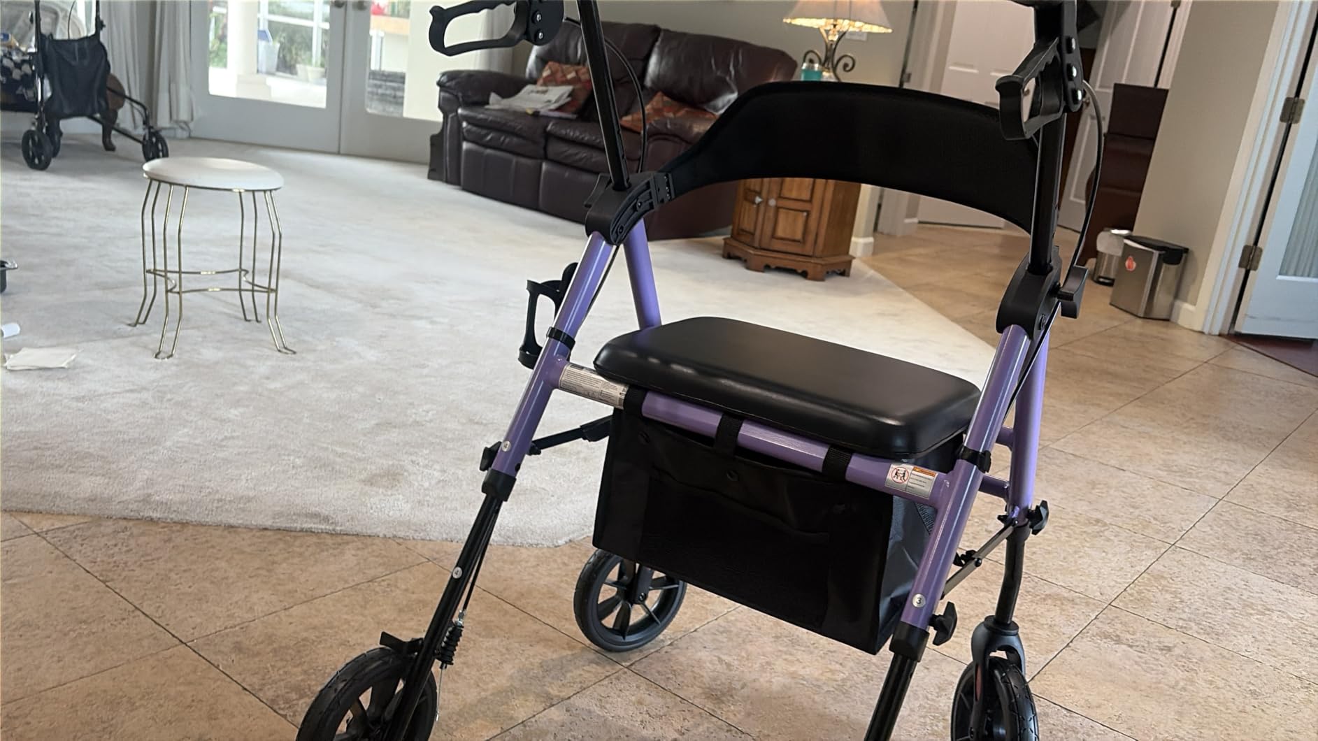 HOMLAND Foldable Rollator Walkers for Seniors with Seat, 17 lb Lightweight customer photo 2