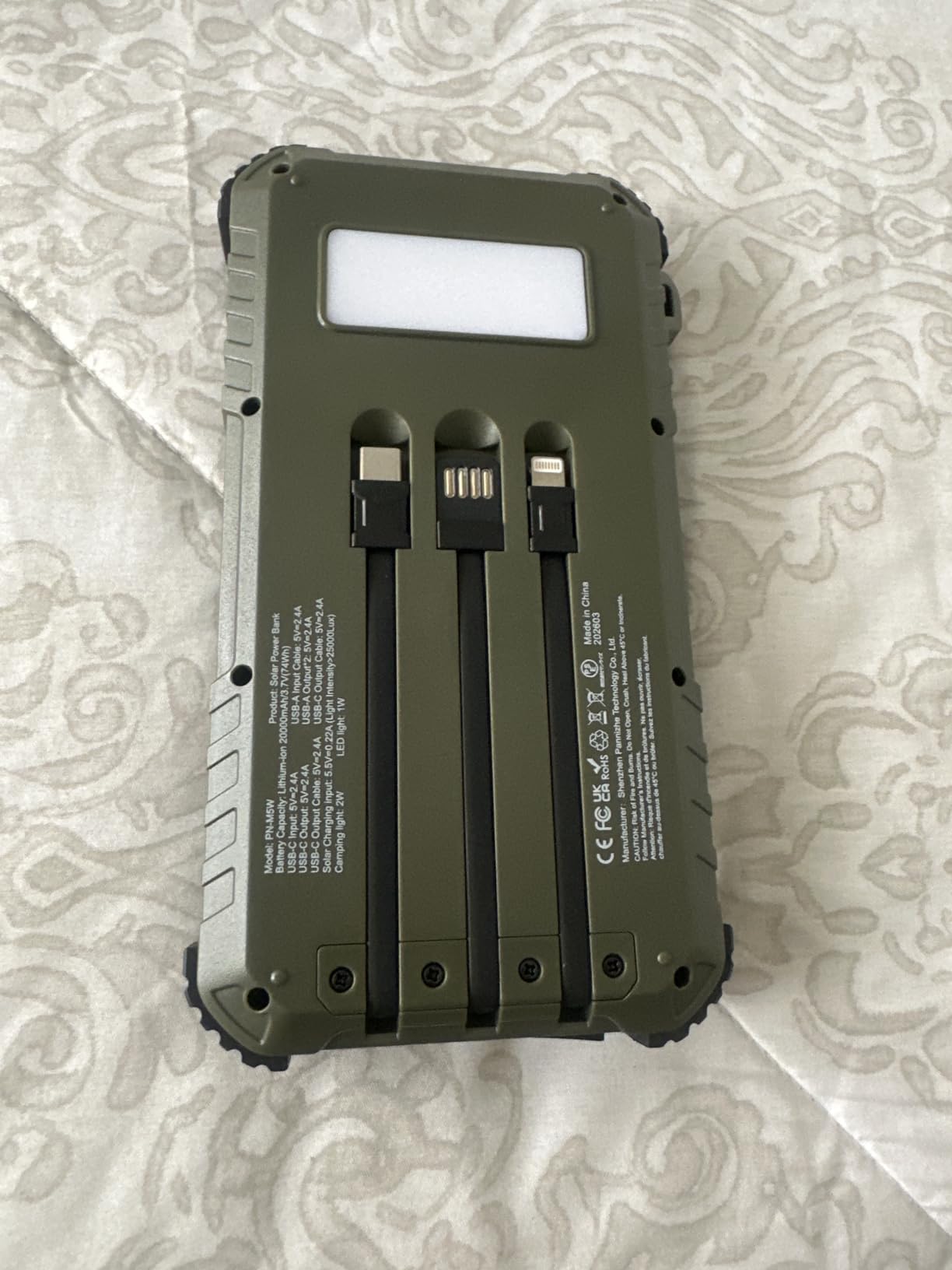 Solar Charger Power Bank 20000mAh Fast Battery Pack for Cell Phones customer photo 2
