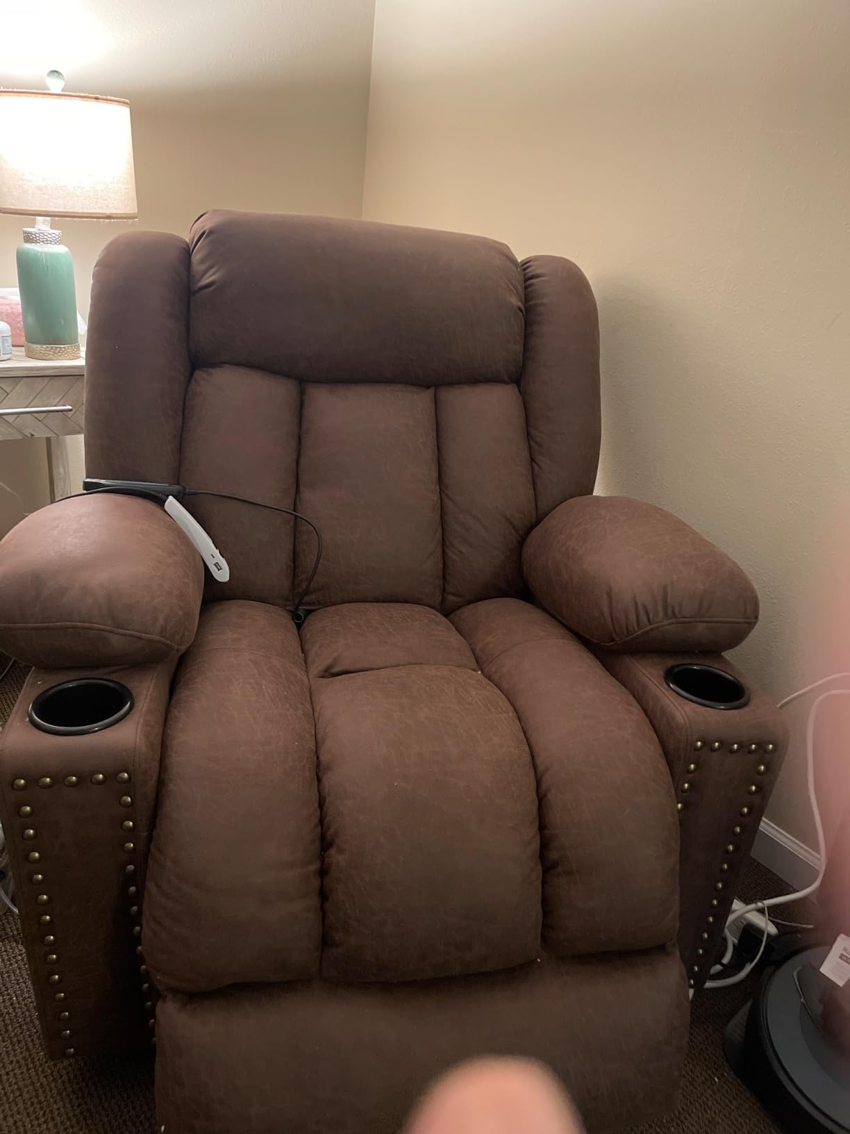 Triple Motor Large Power Lift Recliner Chair for Elderly with Heat and Massage, Lay Flat Lift Chairs for Seniors Infinite Position, Extended Footrest，USB&Type-C Ports, Cup Holder customer photo 1